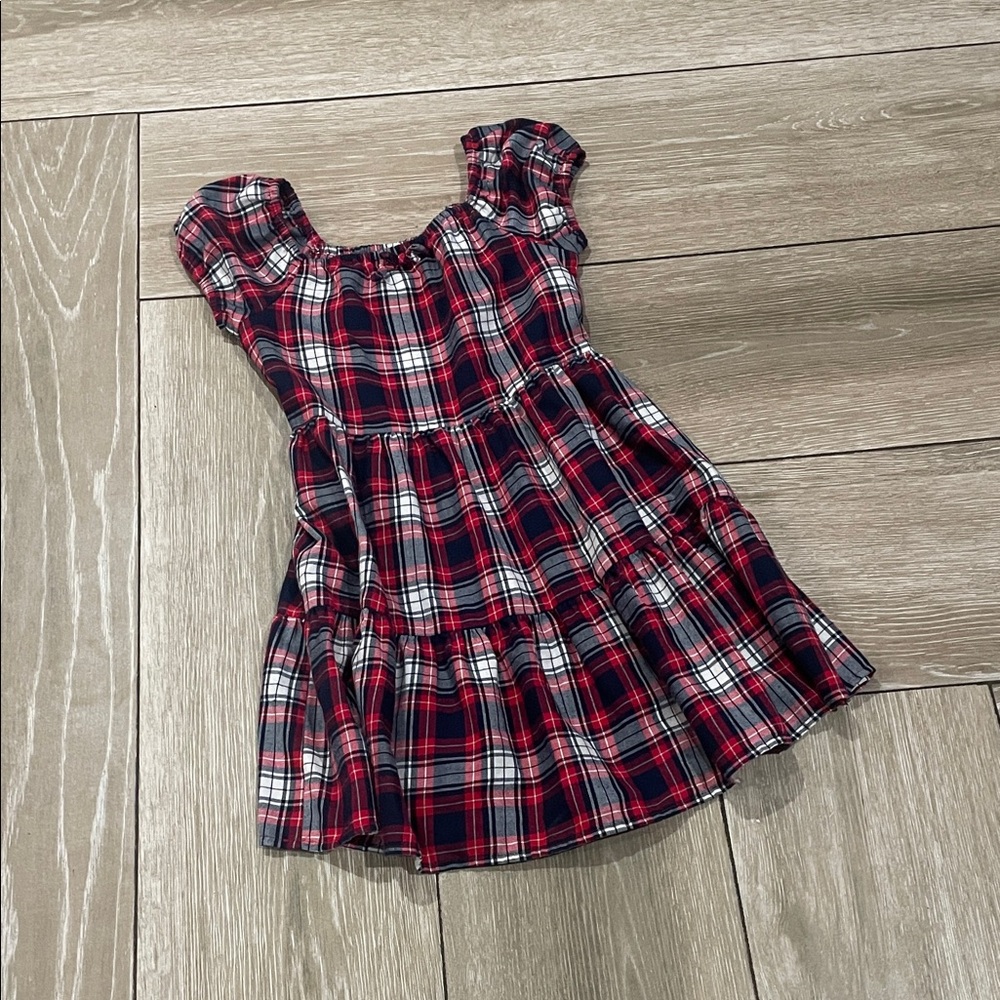 The Children's Place Navy and Red Plaid Dress (B)
